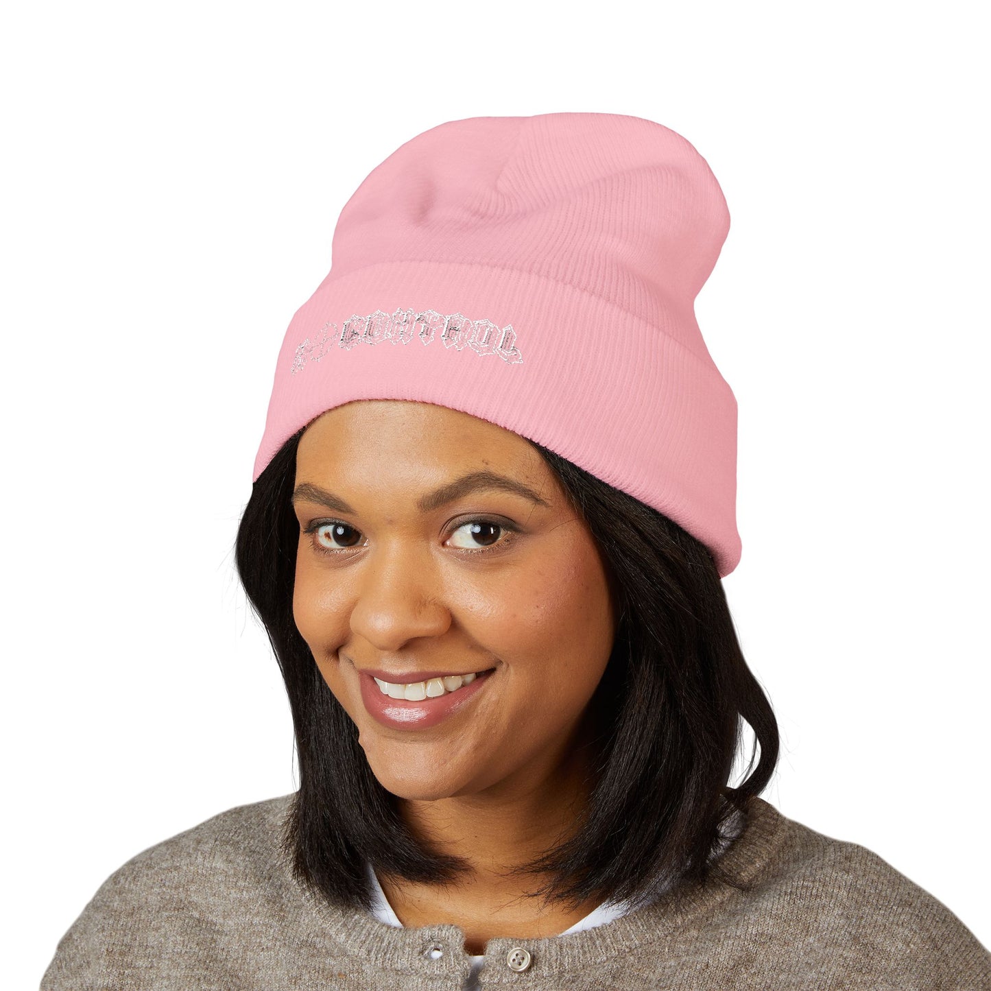 Embroidered 'No Control' Cuffed Beanie