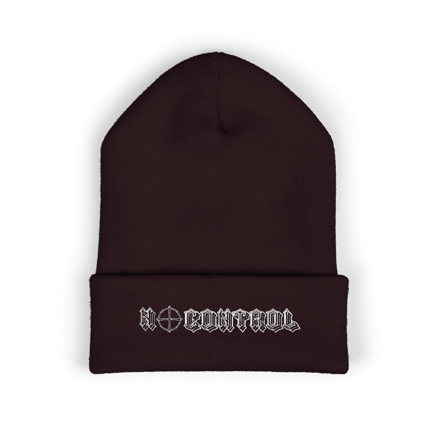 Embroidered 'No Control' Cuffed Beanie