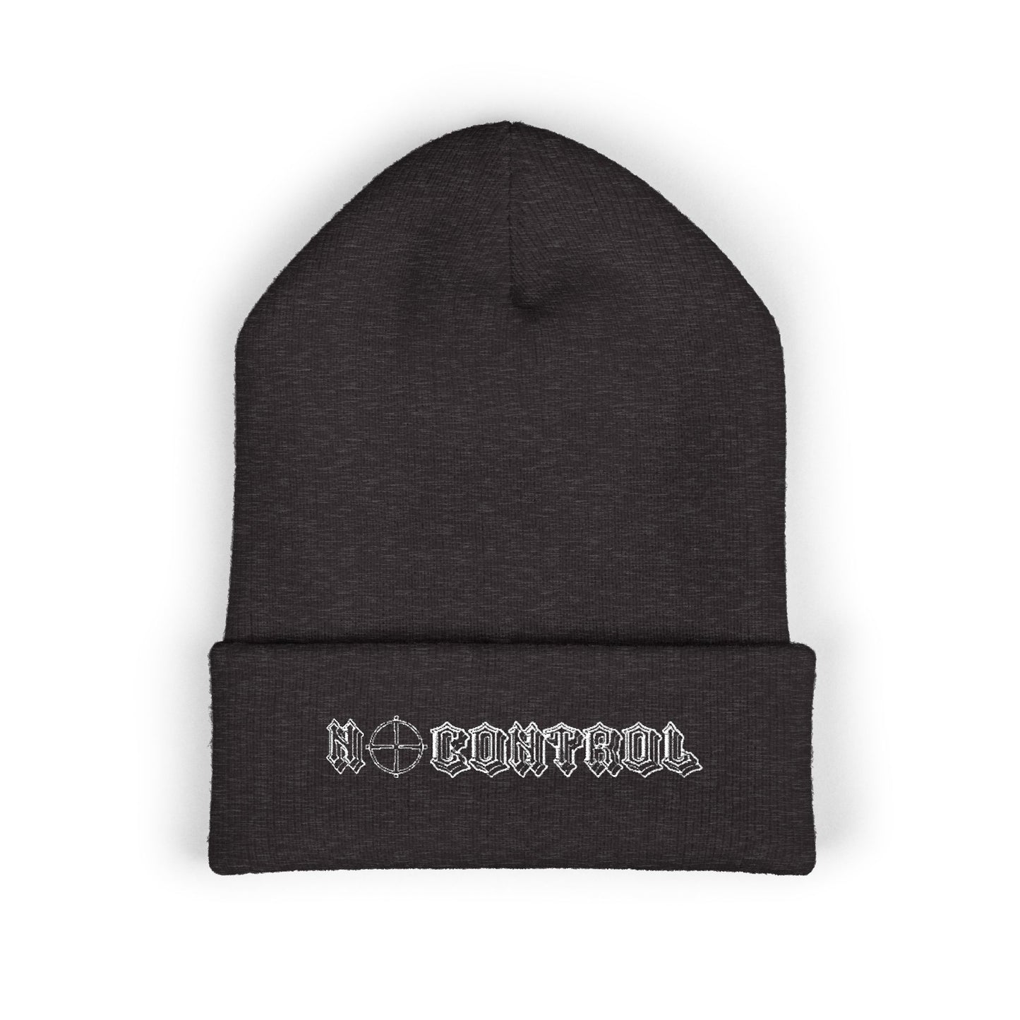 Embroidered 'No Control' Cuffed Beanie