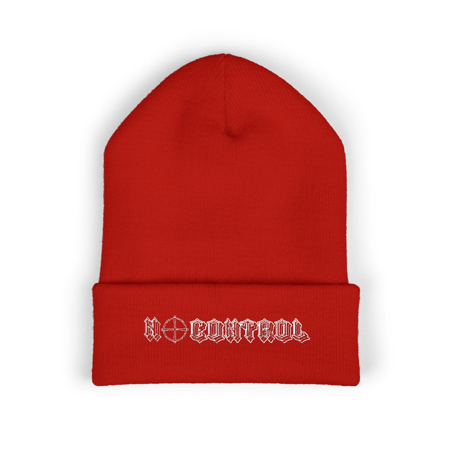 Embroidered 'No Control' Cuffed Beanie